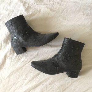 Black Glitter Star Boots